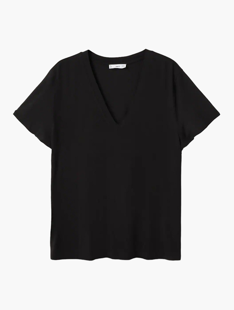 MyRunway Shop Mango Black VNeck Tshirt for Women from MyRunway.co.za